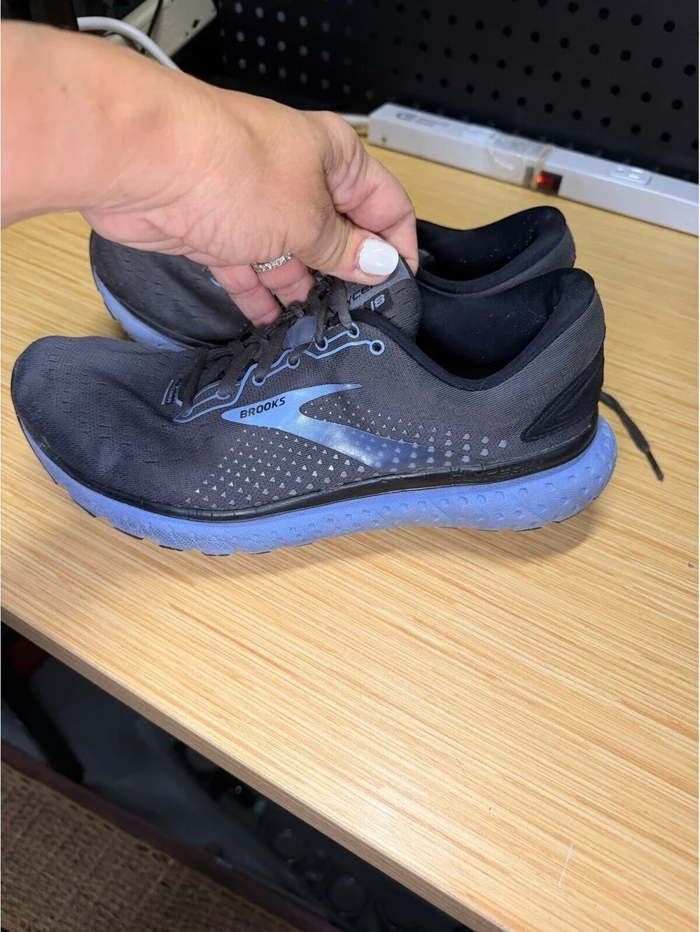 Brooks 'Glycerin 18' Womens Running Shoes Sneakers Women US 9.5 Grey Black Blue